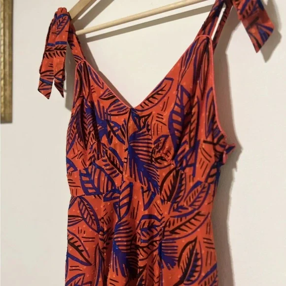 NWT ALEXIS for Target - Size XS - Tropical Leaf Tie Strap Asymmetrical Hem Dress - Picture 4 of 11